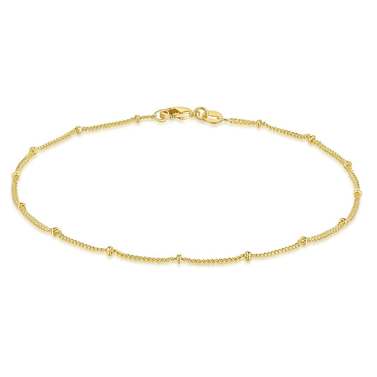 CANNCI Anklets Ankle Bracelets for Women 14K Gold Anklets for Women Waterproof Mens Ankle Bracelet Charm Anklets for Women & Men Jewelry 9 10 11 In