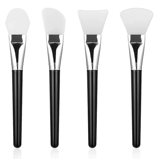 Gjinxi 4pcs Silicone Face Mask Brush Applicator Face Mask Spatula Facial Mask Brush Flexible Facial Mud Mask Applicator Brush for Facial Mud Clay Mask DIY Modeling Mask Body Lotion