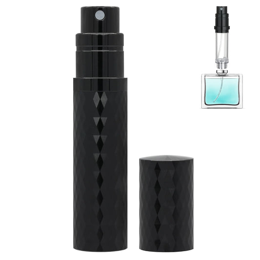 Qavhun Travel Perfume Atomizer Bottle Refillable - 5ml Leakproof Fragrances Perfume Atomizer Portable Perfume Sprayer Perfume Refillable Bottle for Traveling (Black)